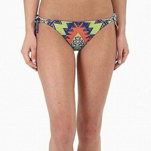 Vitamin A Womens Swimwear Blue Size Large L Tribal Bahia String Bottom $80